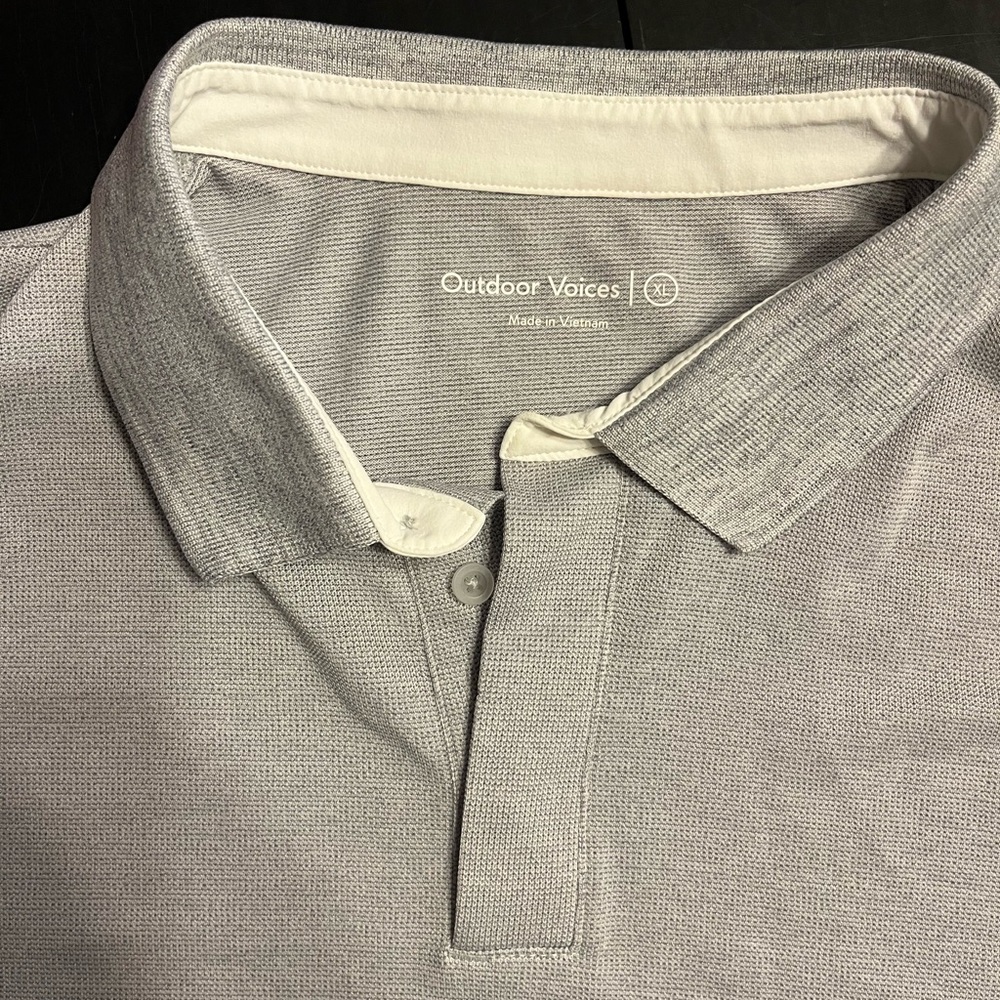 Men’s Outdoor Voices Gray Mesh Polo - XL